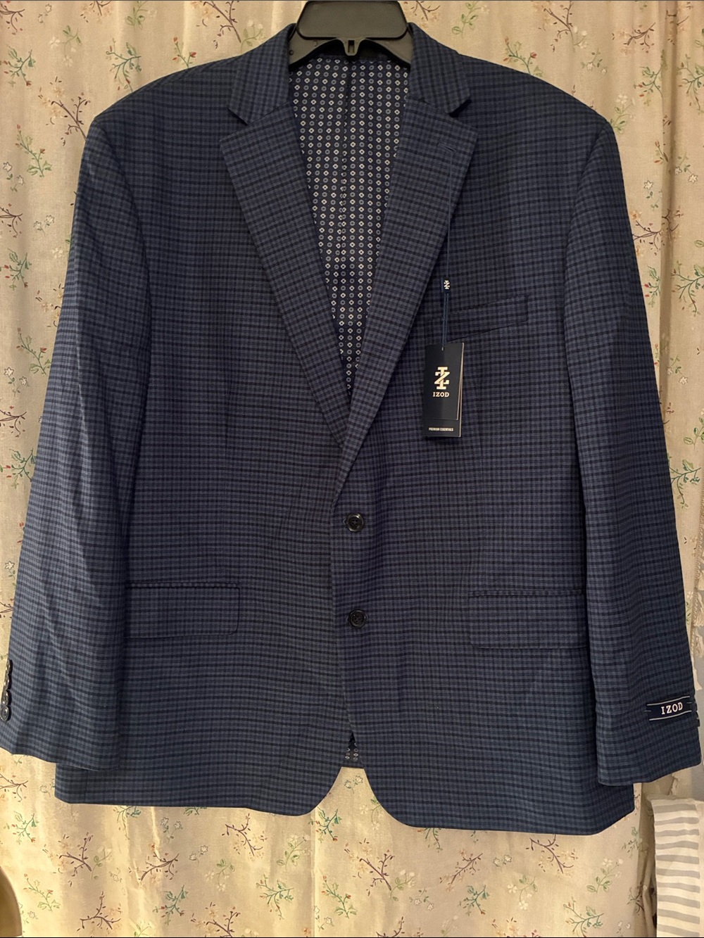 NWT Izod 48R Men's Blue Check Sport Coat